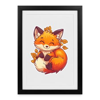Fox - Framed poster (27 × 37 cm) - black - Front
