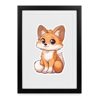 Fox - Framed poster (27 × 37 cm) - black - Front