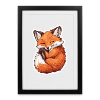 Fox - Framed poster (27 × 37 cm) - black - Front
