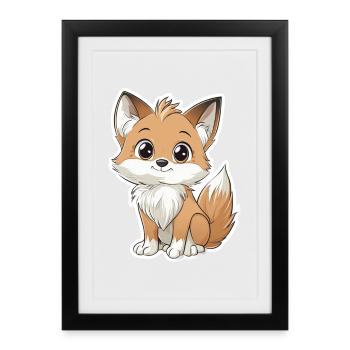 Fox - Framed poster (27 × 37 cm) - black - Front