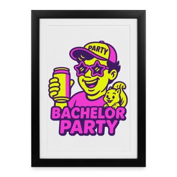 Enterrement de vie de garçon - Affiche encadrée (27 × 37 cm) - noir - Devant