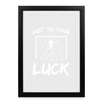 Gardien de but de hockey sur glace - Affiche encadrée (27 × 37 cm) - noir - Devant