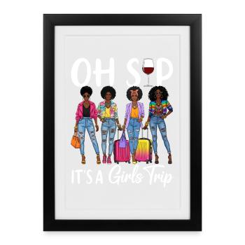 Stylish Girlstrip Illustration - Framed poster (27 × 37 cm) - black - Front