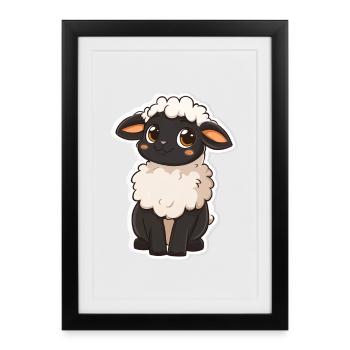 Mouton - Affiche encadrée (27 × 37 cm) - noir - Devant