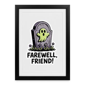 Ghostly Tombstone Farewell Sticker - Framed poster (27 × 37 cm) - black - Front