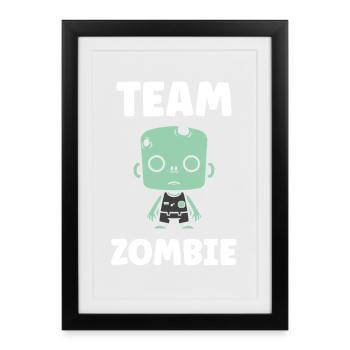 Energetische Zombie-Minimalistische Illustration - Gerahmtes Poster (27 × 37 cm) - Schwarz - Vorne