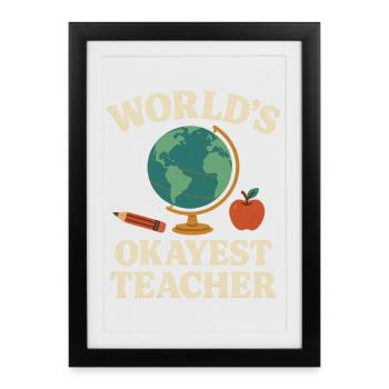 Teacher Planet Earth School and Funny - Framed poster (27 × 37 cm) - black - Front