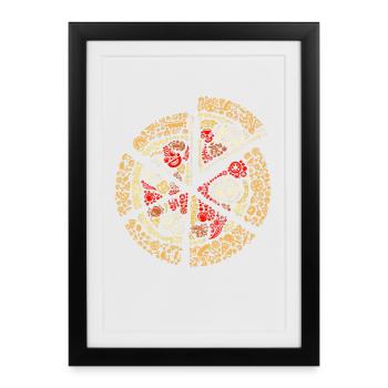 Pizza Lover Shirt with Unique Icon Art - Framed poster (27 × 37 cm) - black - Front