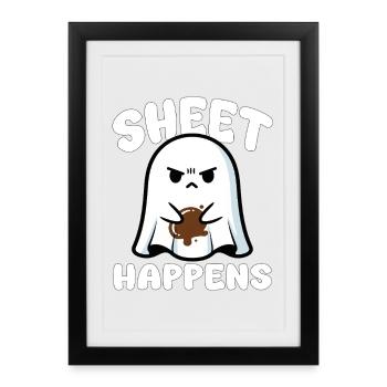 SHEET HAPPENS - GHOST HALLOWEEN - Framed poster (27 × 37 cm) - black - Front