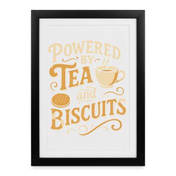 Expression réconfortante de thé et biscuits - Affiche encadrée (27 × 37 cm) - noir - Devant