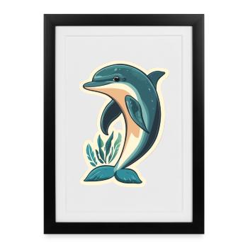 Dolphin - Framed poster (27 × 37 cm) - black - Front