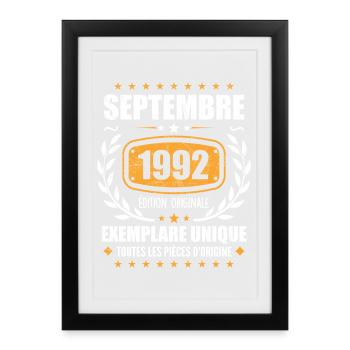 September 1992 Unique copy - September 1992 - Framed poster (27 × 37 cm) - black - Front