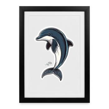 Dolphin - Framed poster (27 × 37 cm) - black - Front