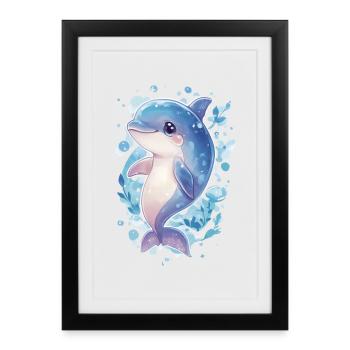 Dolphin - Framed poster (27 × 37 cm) - black - Front