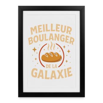 Meilleur boulanger galaxie cadeau humoristique - Affiche encadrée (27 × 37 cm) - noir - Devant