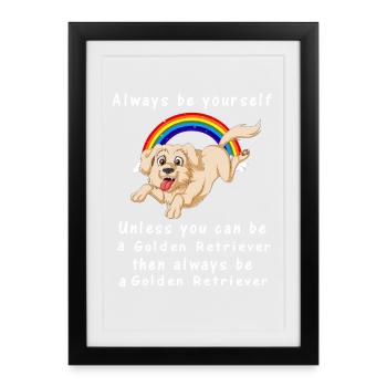 Golden Retriever Inspirational Graphic - Framed poster (27 × 37 cm) - black - Front
