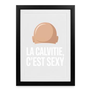 Baldness is Sexy Bald Humor Funny Gift - Framed poster (27 × 37 cm) - black - Front