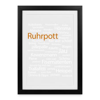 Ruhrpott Language Dortmund Bochum Hömma Ruhrdeutsch - Framed poster (27 × 37 cm) - black - Front