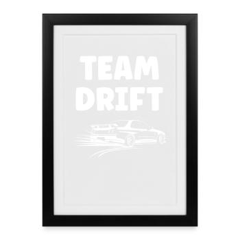 Monochrome drift car design - Framed poster (27 × 37 cm) - black - Front