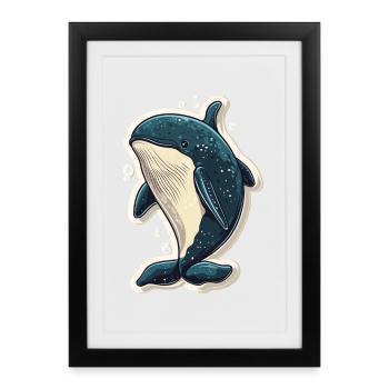 baleine - Affiche encadrée (27 × 37 cm) - noir - Devant