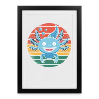 Axolotl Animal Design - Framed poster (27 × 37 cm) - black - Front