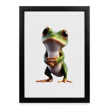 Frog Little Toad Tree Frog Frog Prince Frogs - Framed poster (27 × 37 cm) - black - Front