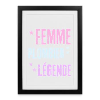 Femme Plombière Légende - Affiche encadrée (27 × 37 cm) - noir - Devant