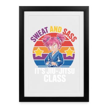 Jiu-Jitsu Motivational Design with Anime Character - Framed poster (27 × 37 cm) - black - Front