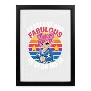 Illustration de combattante courageuse et fabuleuse - Affiche encadrée (27 × 37 cm) - noir - Devant