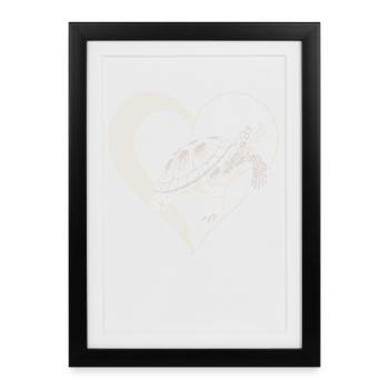 Turtle Heart Design - Framed poster (27 × 37 cm) - black - Front