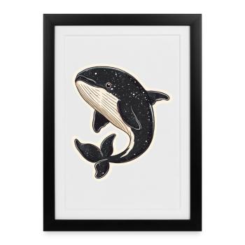 baleine - Affiche encadrée (27 × 37 cm) - noir - Devant