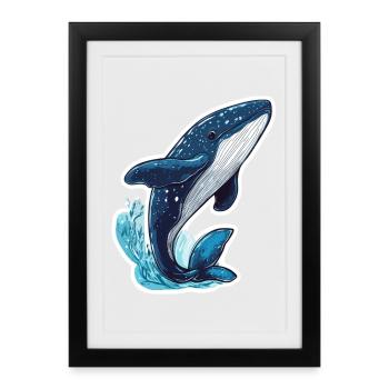baleine - Affiche encadrée (27 × 37 cm) - noir - Devant