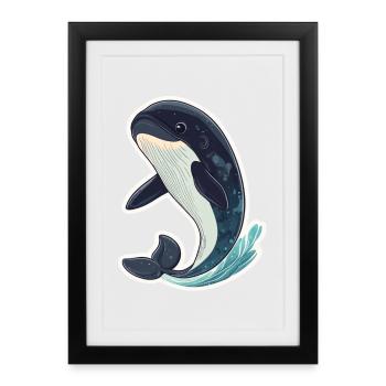 baleine - Affiche encadrée (27 × 37 cm) - noir - Devant