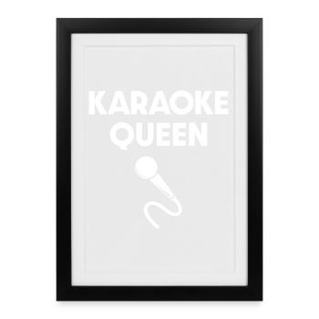 Karaoke Queen Microphone - Framed poster (27 × 37 cm) - black - Front
