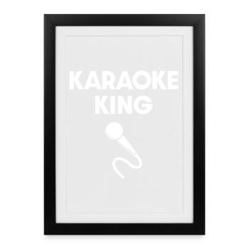 Karaoke King Microphone  - Framed poster (27 × 37 cm) - black - Front