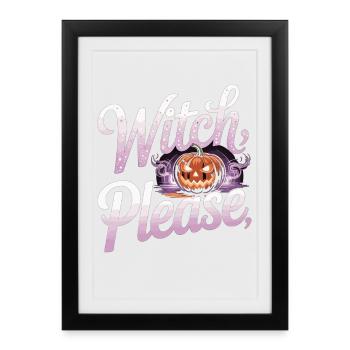 Scary pumpkin lantern with lettering - Framed poster (27 × 37 cm) - black - Front