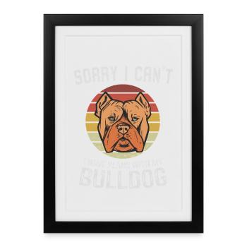 Humorous Bulldog Quote Illustration - Framed poster (27 × 37 cm) - black - Front