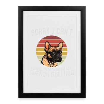 Bouledogue Français Humour T-Shirt Graphique - Affiche encadrée (27 × 37 cm) - noir - Devant