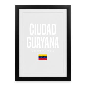 Ville de Guayana, Venezuela - Affiche encadrée (27 × 37 cm) - noir - Devant