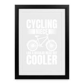 Cyclisme Nièce Cycliste Cycliste Journée de la nièce - Affiche encadrée (27 × 37 cm) - noir - Devant