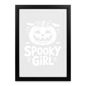 Spooky pumpkin mask for Halloween - Framed poster (27 × 37 cm) - black - Front
