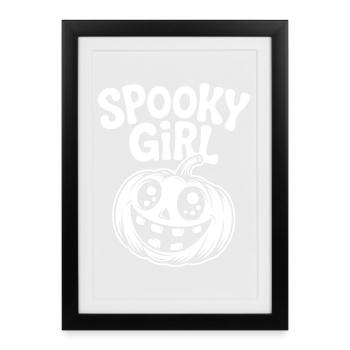 Scary pumpkin skull illustration - Framed poster (27 × 37 cm) - black - Front