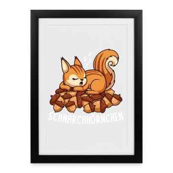 Tree dwellers Tired morning grouches Snoring squirrels - Framed poster (27 × 37 cm) - black - Front