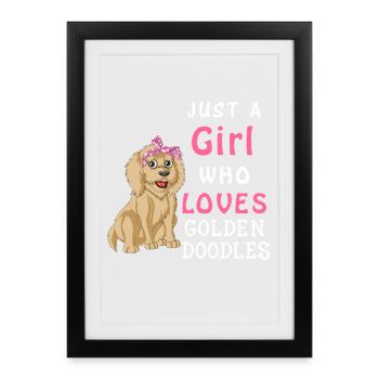 Golden Doodle Love Girl Design - Affiche encadrée (27 × 37 cm) - noir - Devant
