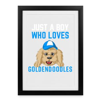 Loving Golden Doodles T-shirt graphique pour garçons - Affiche encadrée (27 × 37 cm) - noir - Devant