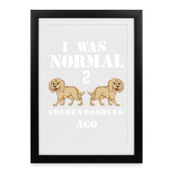 Whimsical Golden Doodle Humor T-Shirt - Framed poster (27 × 37 cm) - black - Front