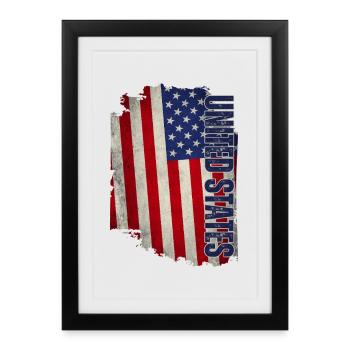United States flag, vintage grunge - Framed poster (27 × 37 cm) - black - Front