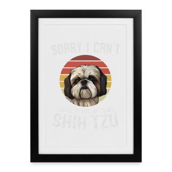 Humorous Shih Tzu Dog Quote Tee - Framed poster (27 × 37 cm) - black - Front