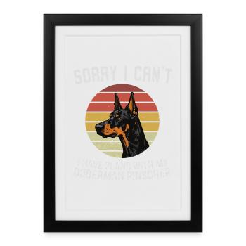 Doberman Pinscher Humor T-Shirt - Framed poster (27 × 37 cm) - black - Front