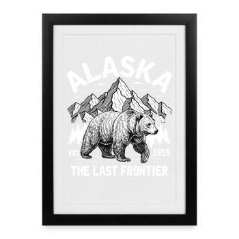 Illustration d'un ours des montagnes d'Alaska - Affiche encadrée (27 × 37 cm) - noir - Devant